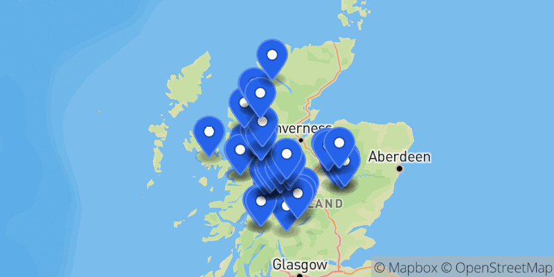 Map of the Munro Tops summits