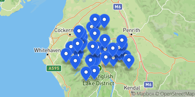 Map of the Wainwrights summits