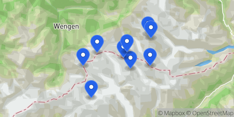 Map of the Bernese Oberland 4000ers summits