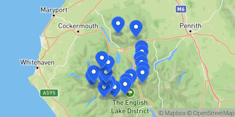 Map of the Bob Graham Round summits