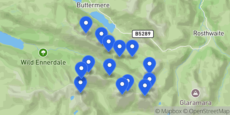 Map of the Ennerdale Horseshoe summits