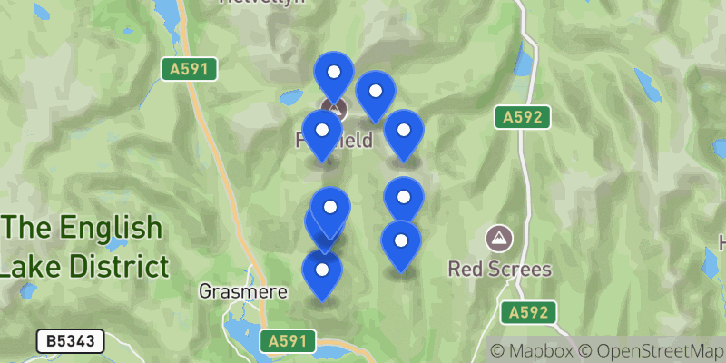 Map of the Fairfield Horseshoe summits