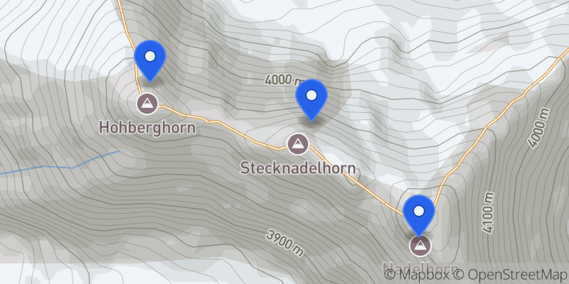 Map of the Nadelgrat Traverse summits