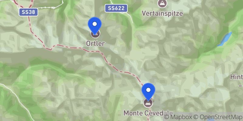 Map of the Ortler Trilogy summits