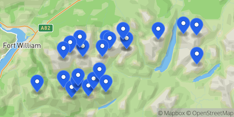 Map of the Ramsay Round summits