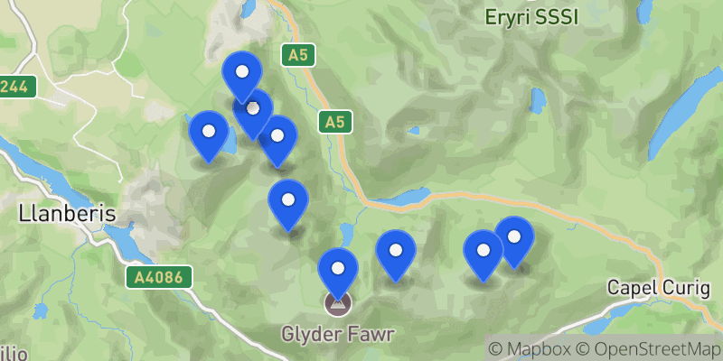 Map of the Welsh Skyline summits